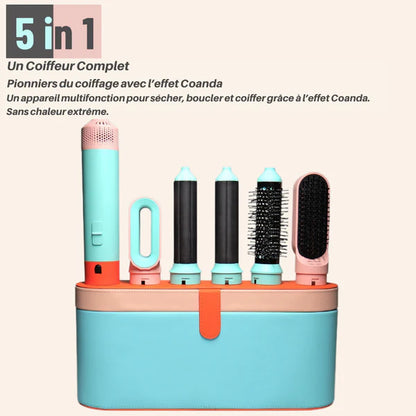 ensembles sèche-cheveux 5 en 1 avec coffret de rangement bleu clair