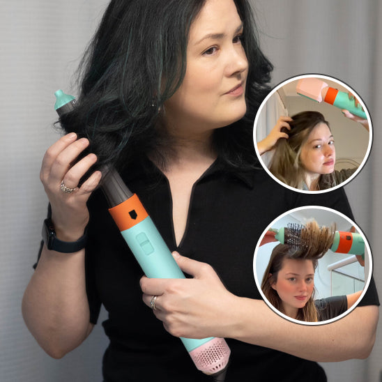 fer a friser brosse a air chaud  sèche- cheveux ensemble de peignes 5 en 1