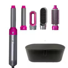 ensemble brosse chauffante sèche-cheveux avec boîte de rangement brun noir